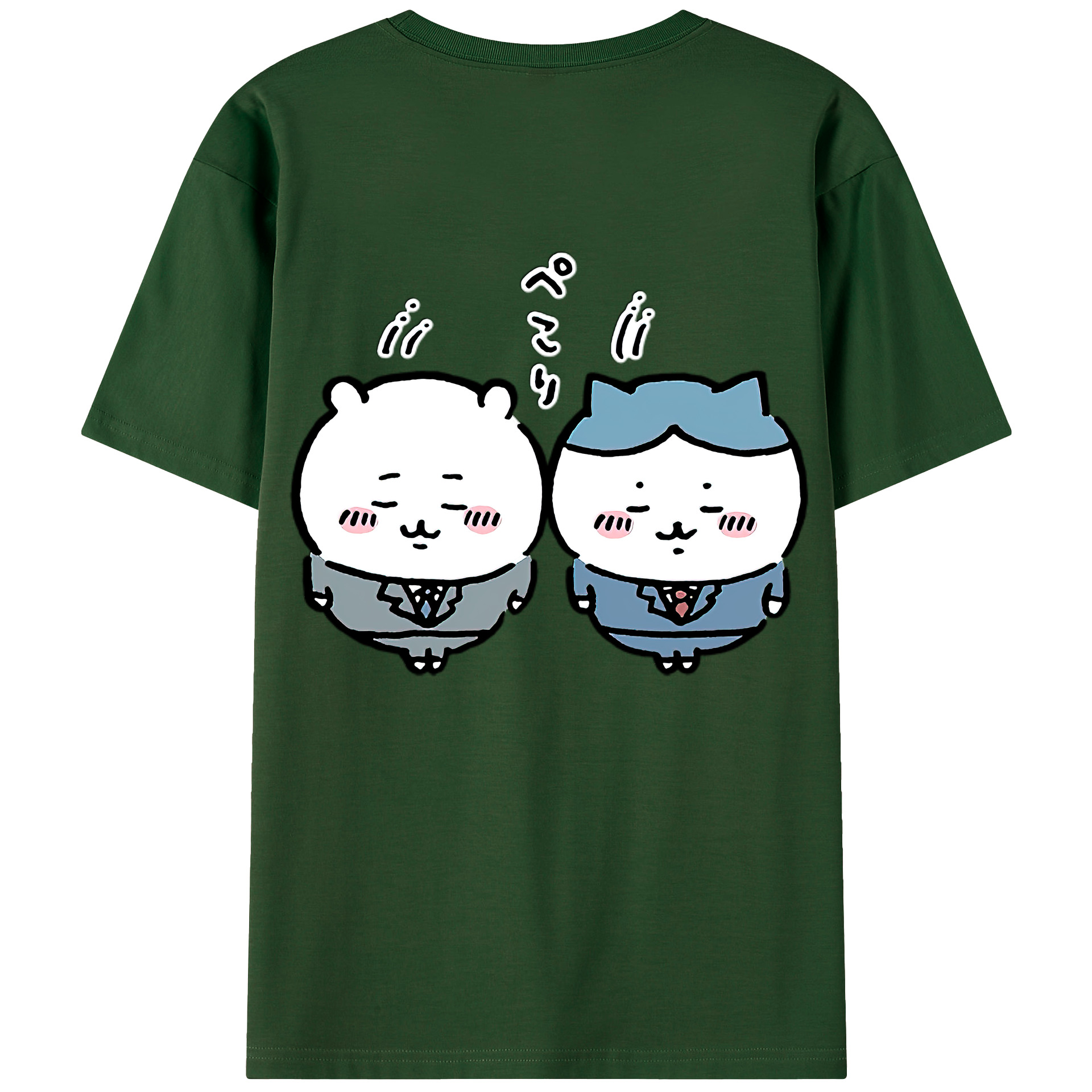 （画像用） ちいかわ ハチワレ Chii-kawa hachiware 綿100％半袖Tシャツ（背面プリント）